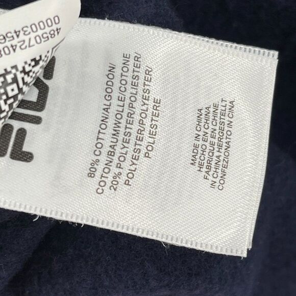 2/$30 FILA Luciana Cropped Raw Hem Long Sleeve Hoodie Sweatshirt Pullover Large - Picture 8 of 10